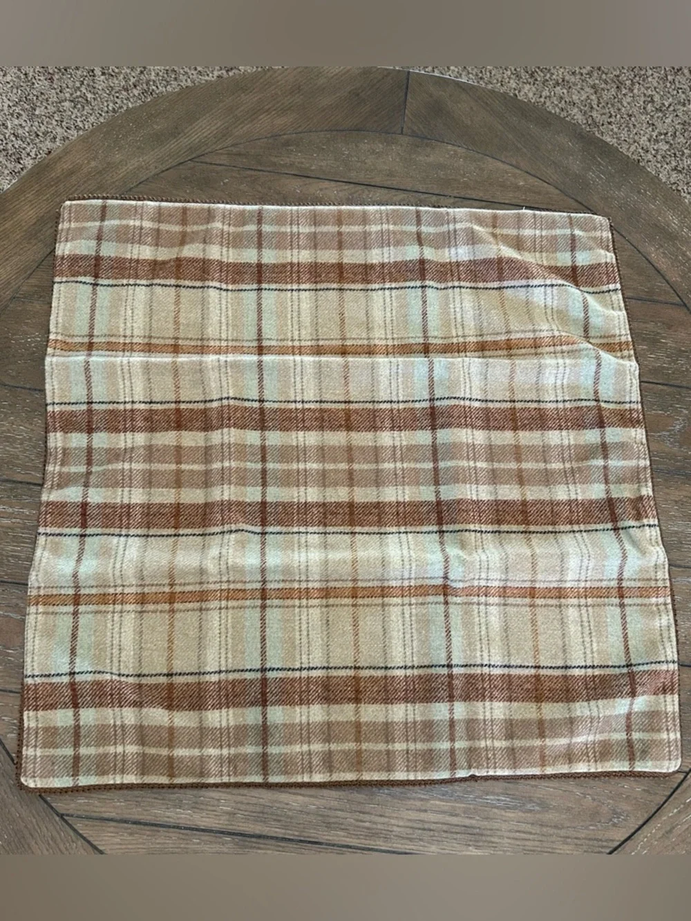 VTG Ethan Allen Tartan Plaid Wool Cotton Euro Sham Set of 2  25x25 Made in USA